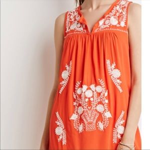 Boho Mexican style embroidered peasant dress